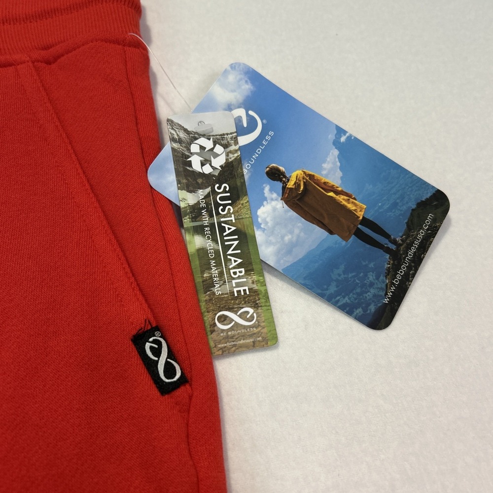 Be Boundless Womens Soft Eco Fleece Joggers Pants Red Large ELP022200 - Picture 3 of 10
